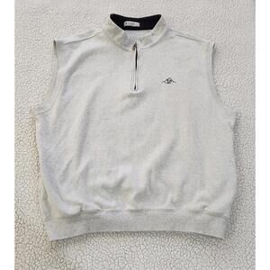 Peter Millar Crown Comfort Men’s Large White 1/4 Zip Sweater Golf Vest